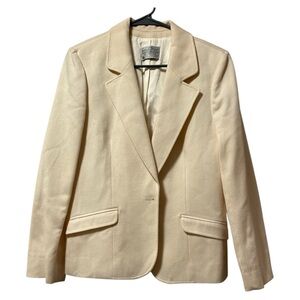 Pendleton 100% Virgin Wool Blazer Skirt Suit Set Women’s Beige Vintage